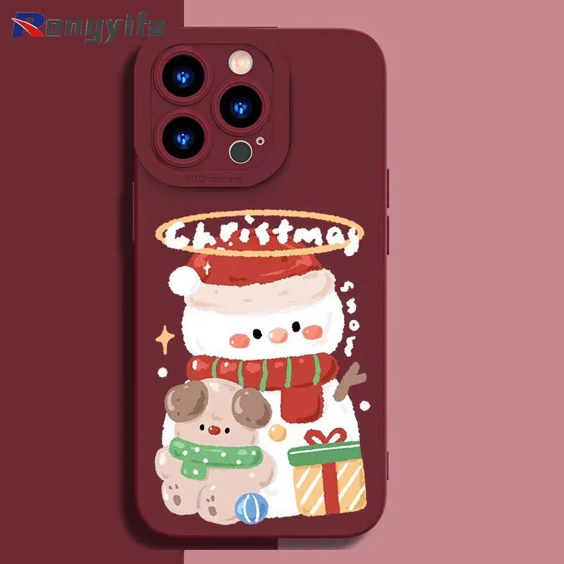 ل Vivo IQOO Z9 Z8 Z8X 12 11 10 9 8 5 Pro 11s 7 5G 4G جراب هاتف الكرتون سانتا كلوز عيد الميلاد غطاء ناعم