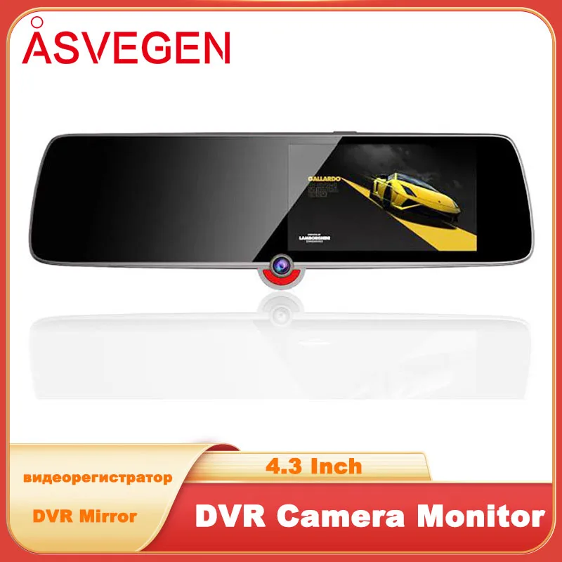 4.3 Inch Universal Car DVR Camera Dash Cam FHD 1080P 3 Camera Auto DVR Mirror Recorder Rearview Mirror G-sensor DVR