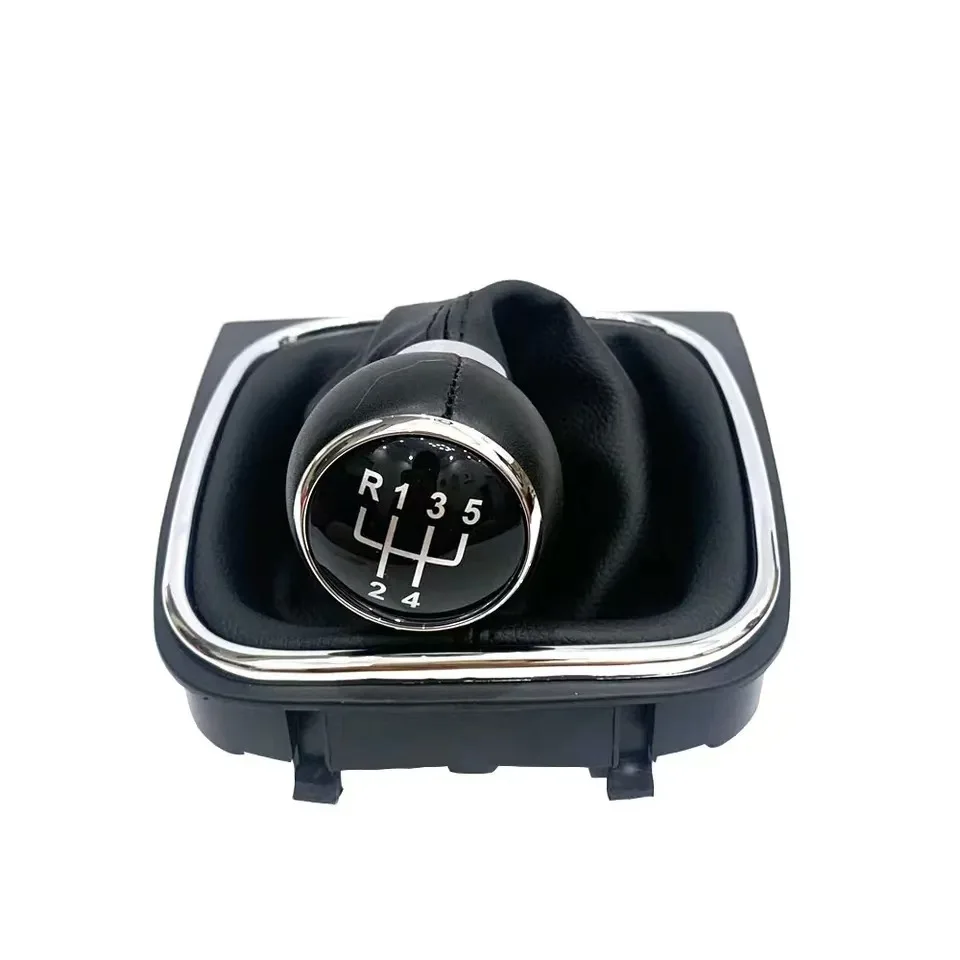 For VW Golf 5 Golf 6 Jetta MK5 MK6 Gear Shift Knob 5/6 Speed Manual Shifter Handball with Leather Gaiter Boot Cover