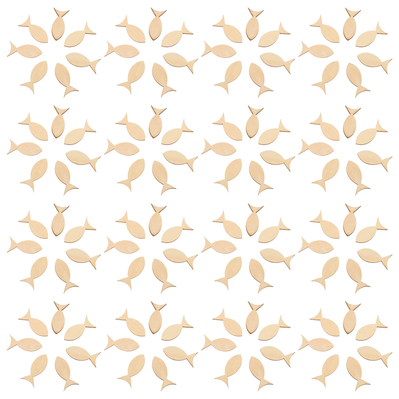 100 قطعة من رقائق خشبية على شكل سمكة غير مكتملة شرائح خشبية ذاتية الصنع للأطفال جرافيتي مصنوعة يدويًا رقائق خشبية غير مكتملة