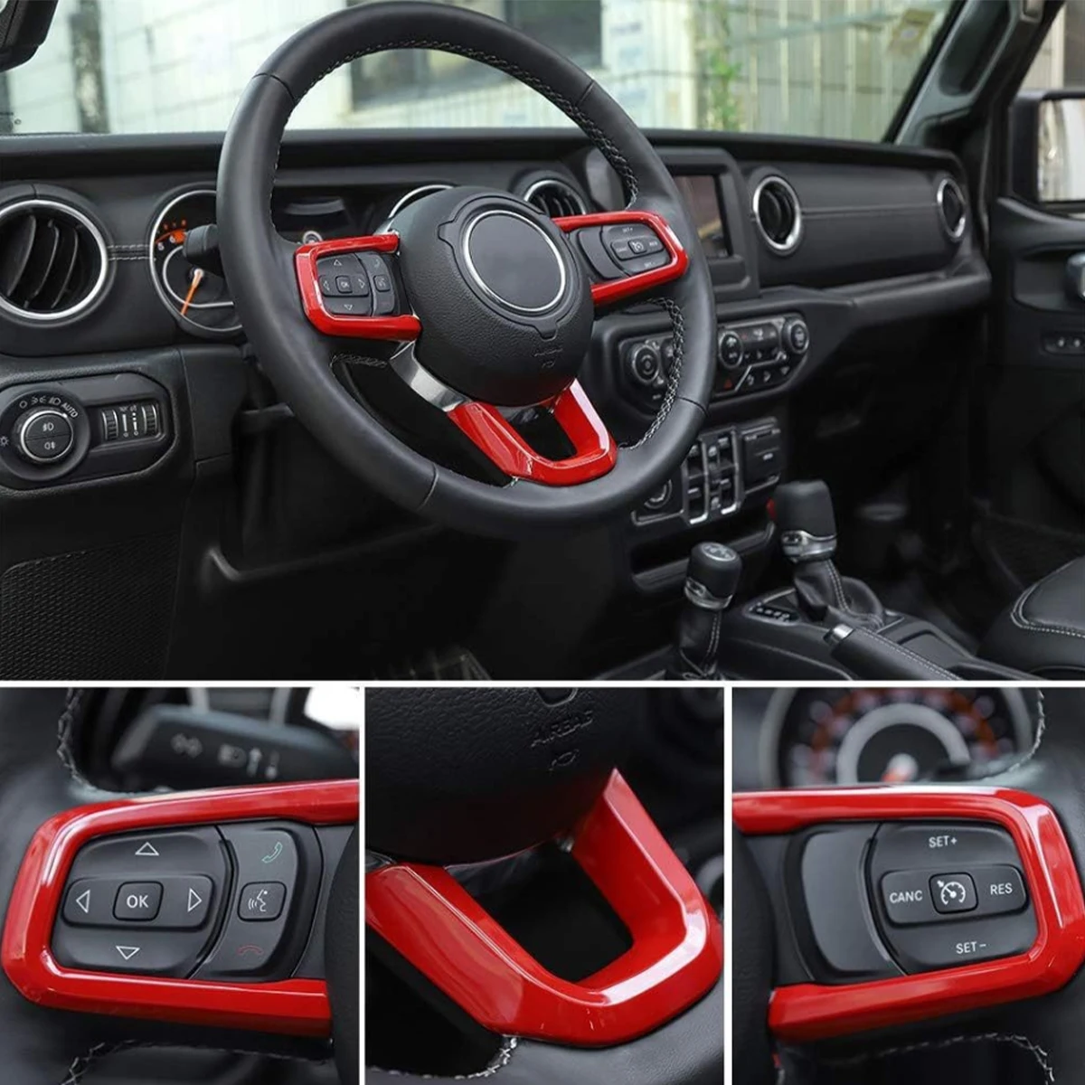 ฝาครอบตกแต่งพวงมาลัยรถยนต์สำหร - Outdoor Camping Jeep บทวิจารณ์และราคา