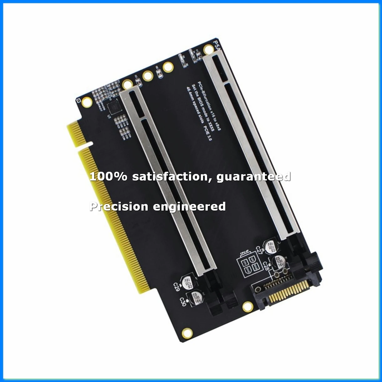 PCIE 3.0 X16 1-zu-2 Erweiterungskarte Gen3 Split-Karte PCIe X16 zu X8X8 40,4mm Abstand Zwischen den Steckplätzen SATA PCIe Erhöhte Version-EFT