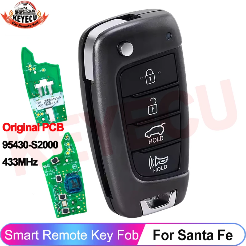 

Оригинальная OEM-плата PCB 433 МГц 95430-S2000 для Hyundai Santa Fe 2018-2020, выкидной ключ-пульт TQ8-RKE-4F39 без чипа
