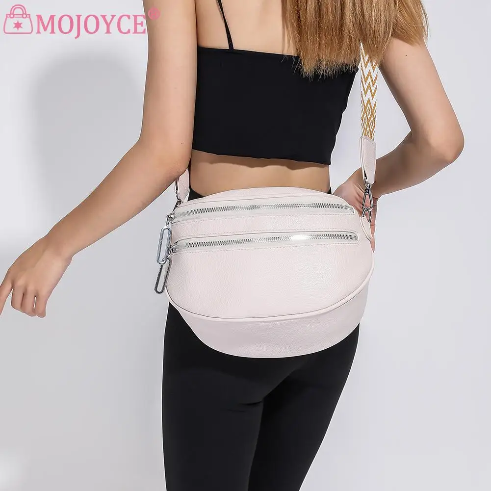 Damska stylowa torba Crossbody z szerokim paskiem Vintage torba na klatkę piersiowa PU skórzana moda torba ze sznurkiem damska codzienna torba