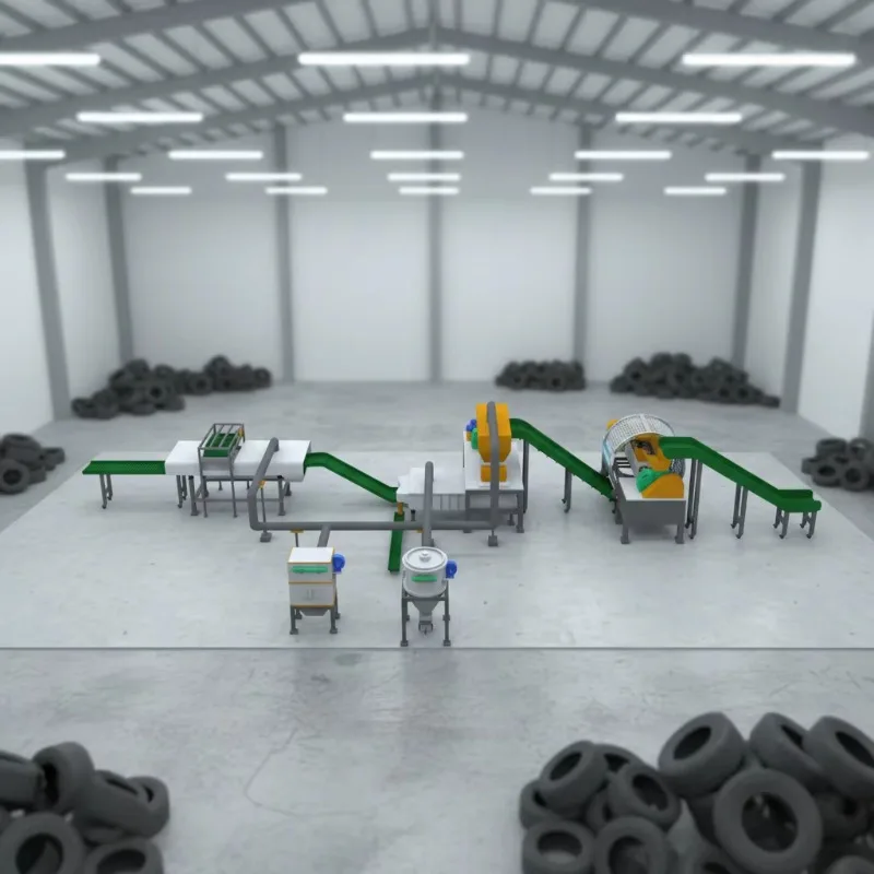Tire Shredding Recycling Machine Industrial Waste Tire Processing System Rubber Granule Equipment