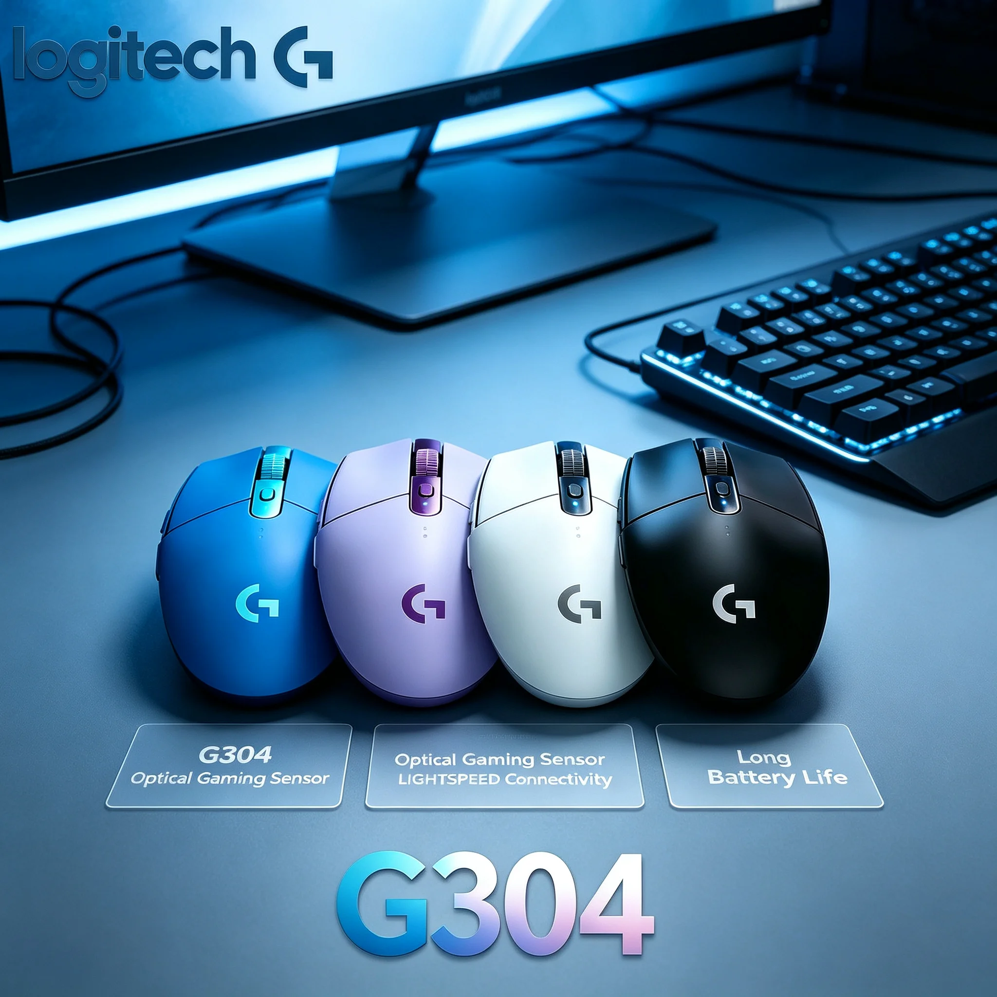 Logitech G304 2.4G Lightspeed Gaming Mouse Wireless 6 Customizable Buttons High DPI Computer Mice