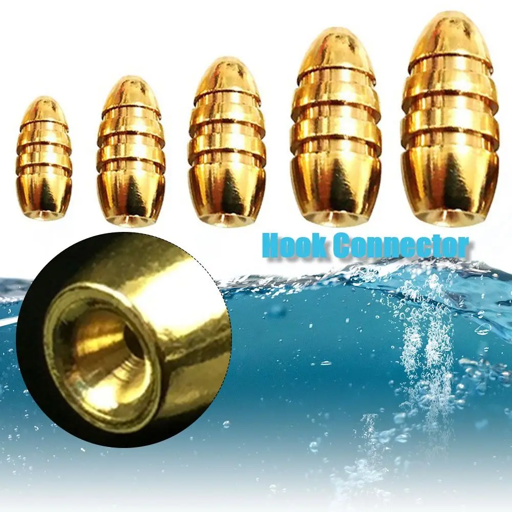 10pcs/lot 10g,7g,5g,3.5g,1.8g Line Sinkers Sharped Weights Copper Fishing Lead fall Brass Sinker Hook Connector