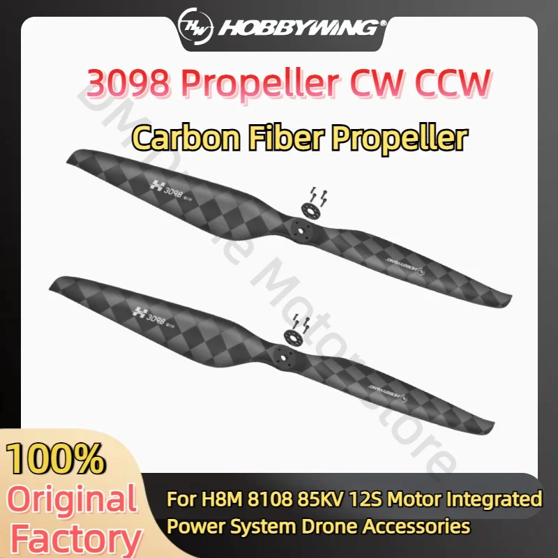 Hobbywing Original 3098 Carbon Fiber Propeller CW CCW For H8M 8108 85KV 12S Motor Integrated Power System Drone UAV Accessories