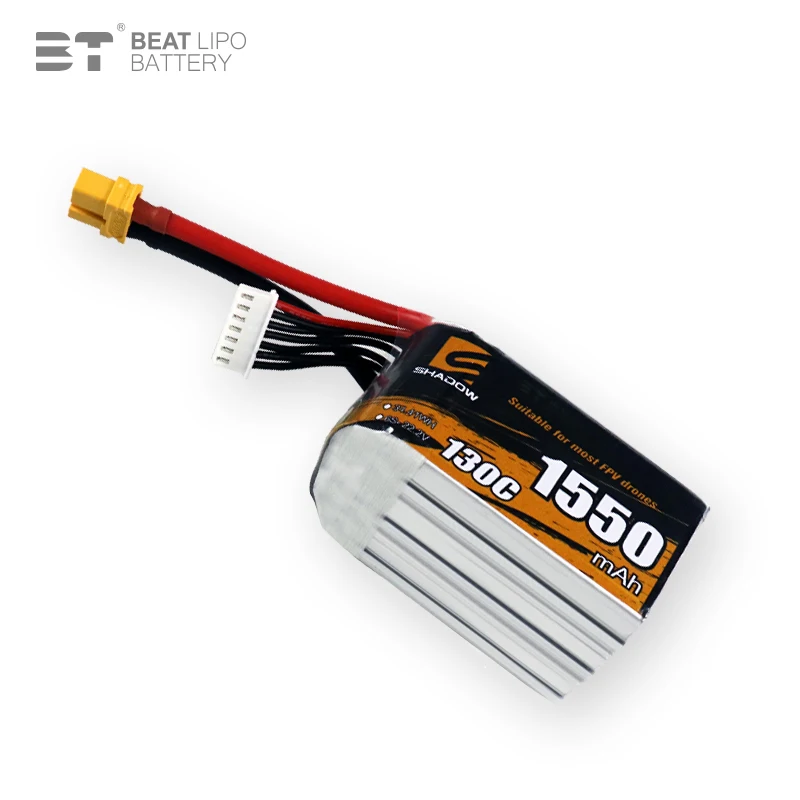 Imagem -04 - Bateria Recarregável Lipo para rc Quadcopter Helicóptero Fpv Racing Drone Peças de Reposição 1550mah 130c 6s 22.2v