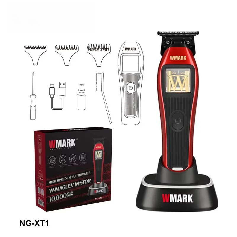 Exclusive NG-XT1 DLC Blade Rechargeable Barber Shop Magnetic Vector Motor High Speed Haircut Fader Beard Detail Trimmer