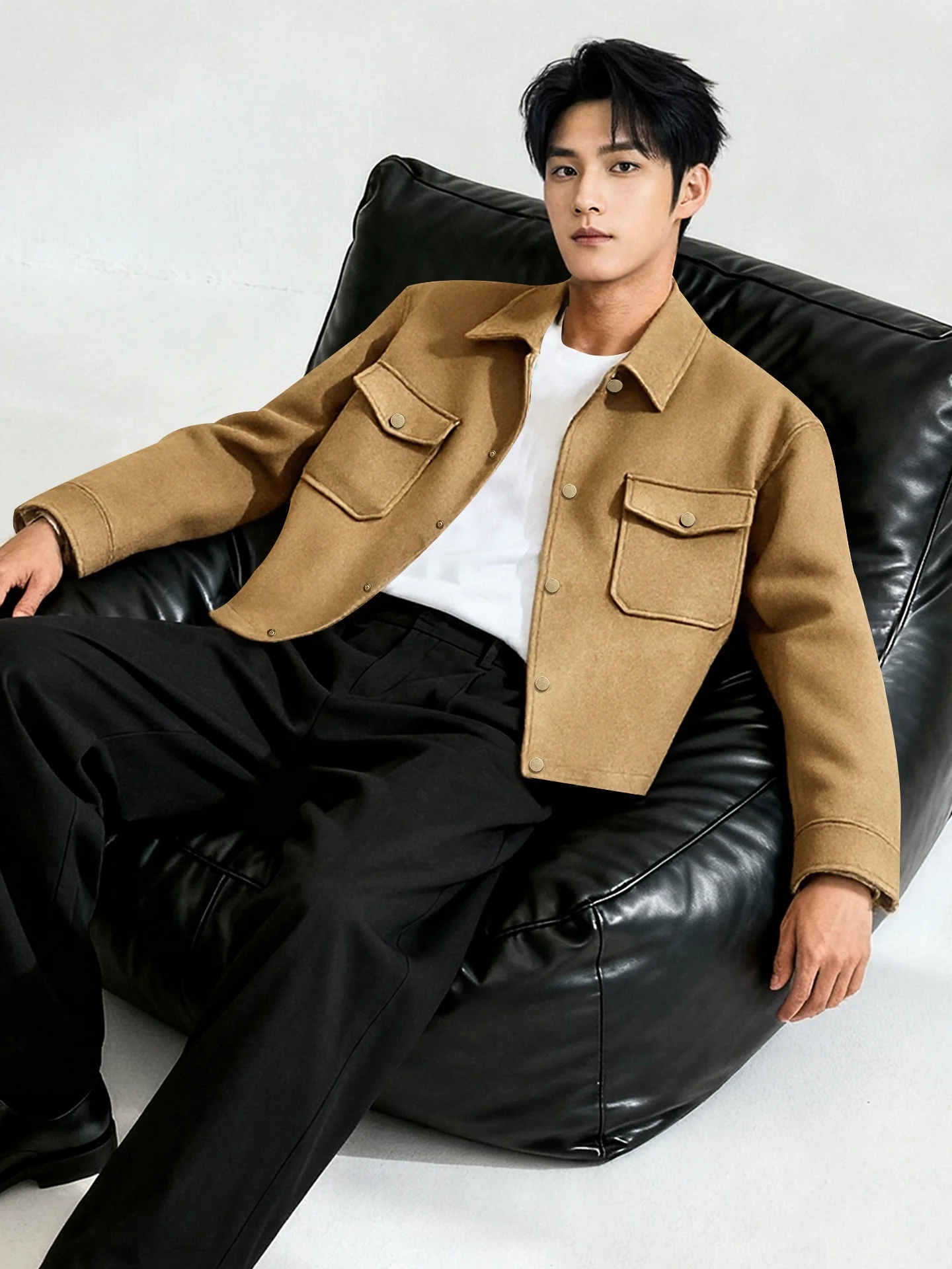 

Новая мужская повседневная замшевая куртка TUCANO, рабочая одежда, длинный рукав, свободный крой, воротник-стойка, полиэстер