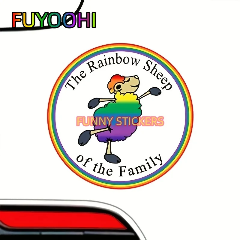 FUYOOHI Rainbow Sheep Sticker Premium Vinyl Decal  For Car Bumper Auto Window