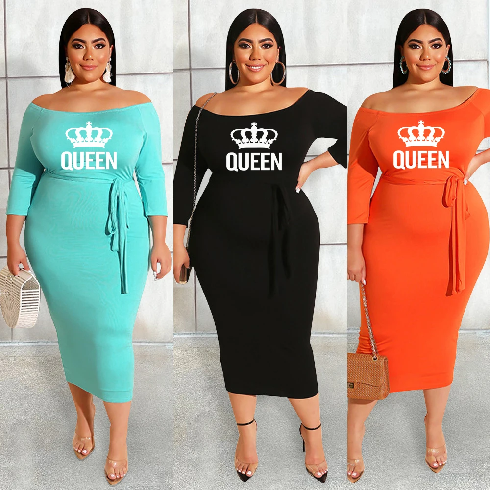 

Fashionable and elegant large women's waist tie off shoulder skirt straight shoulder Spice girl solid color dress