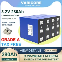 Grade A 3.2V 280Ah lifepo4 battery DIY 12V 24V Rechargeable batteries for Electric car Solar Energy storage system Tax Free