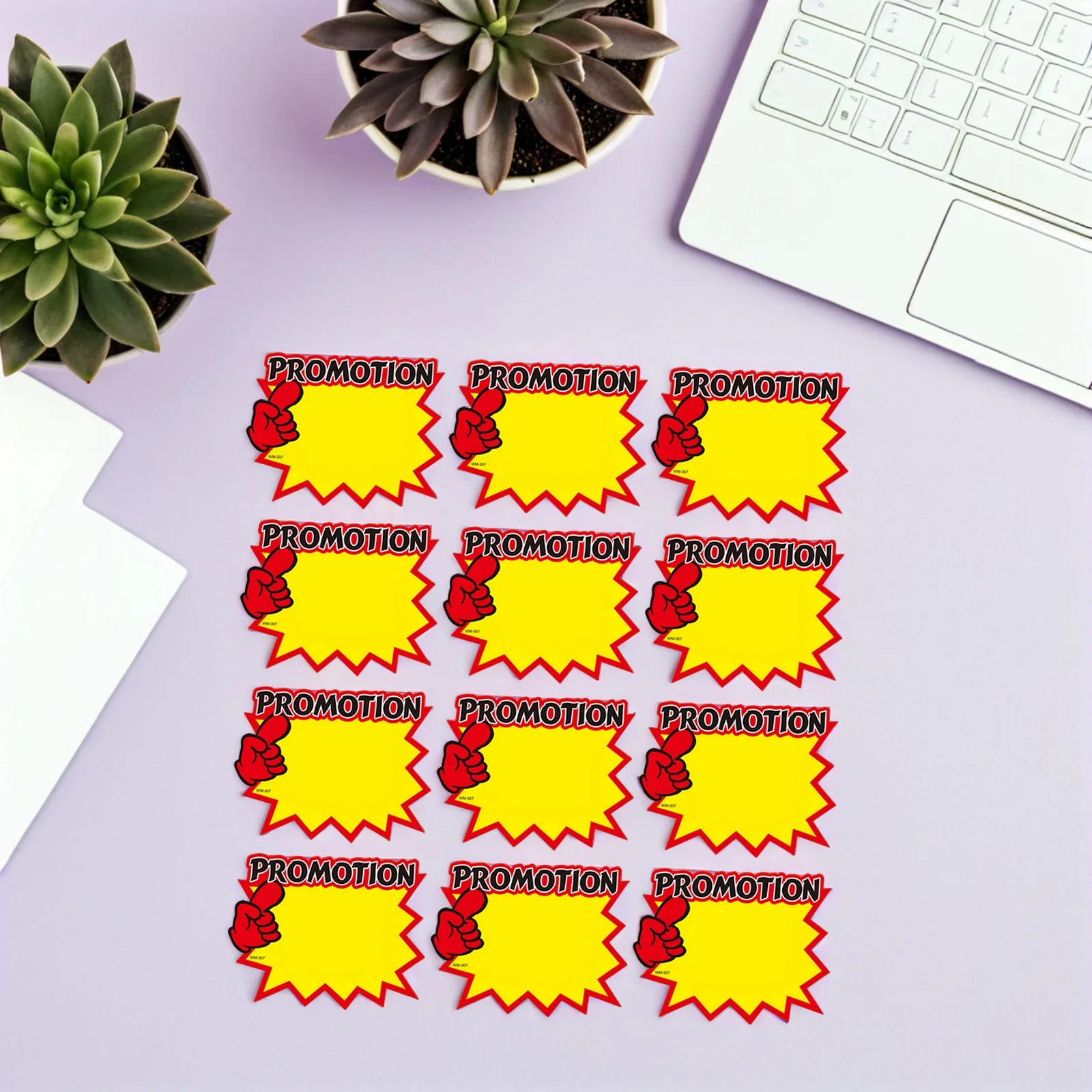 

50Pcs Price Tags Advertising Stickers Promotional Signs Bright Colors Durable Paper Market Sales Promotional Price Signs