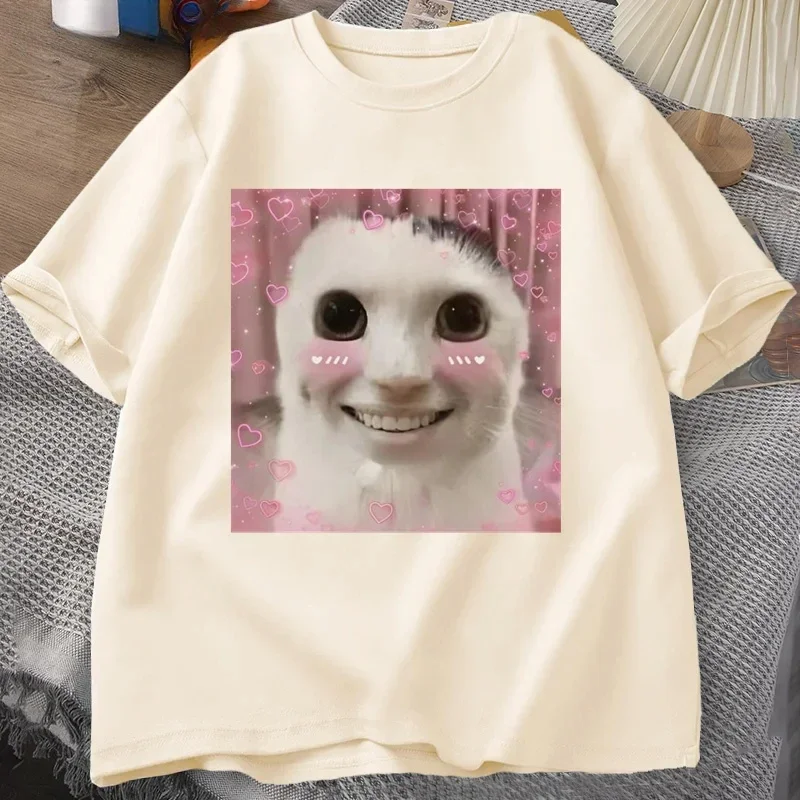 تي شيرت Goofy Ahh Cat تي شيرت Meme Dank ملعون غريب الأطوار Cringey تي شيرت للرجال والنساء حصلت على سخيفة جدًا تي شيرت Huh Cat Memebn يبكي القط