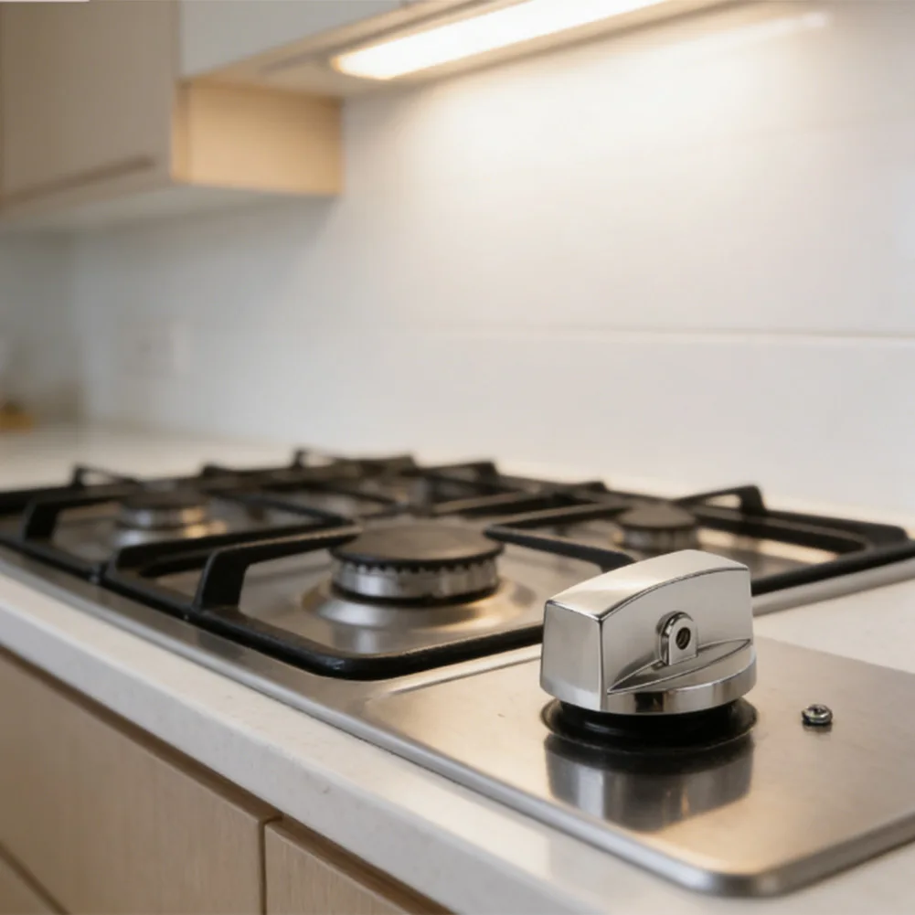Chrome Knob for Gas Control Valve with For D-Shape Stem Compatibility for Rugam JaFor De Cecil Montague Cooktops anFor D Ranges
