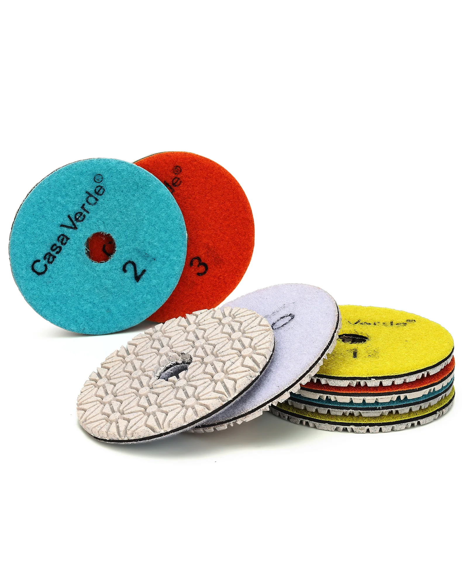 

Casaverde Wet Polishing Pads 4 Inch Diamond Polishing Pads 4 Step Polishing Pads For Granite Marble Engineered Stone