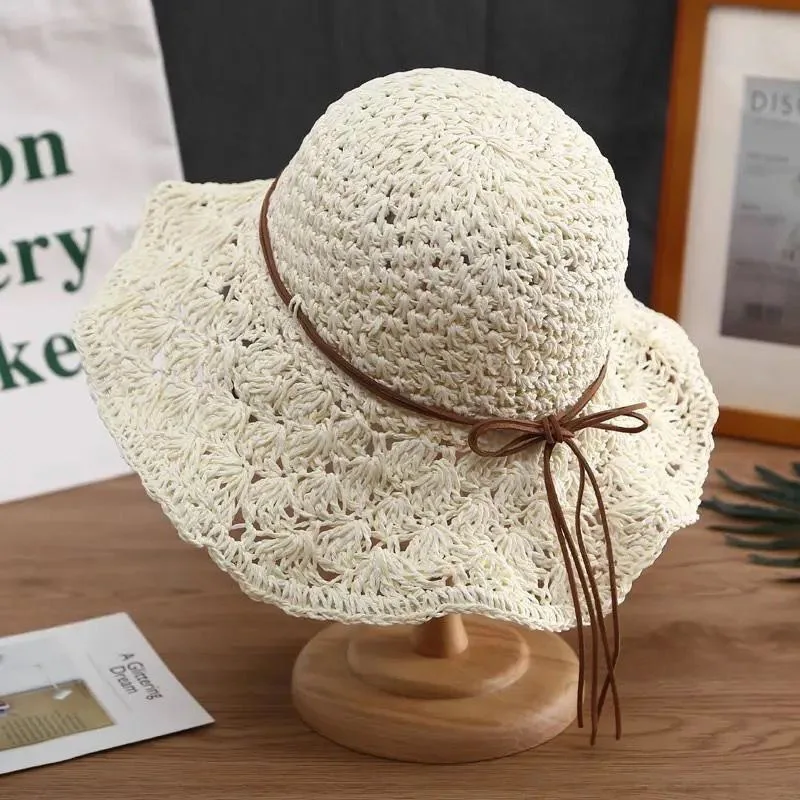 

6 Colours Summer Straw Hat Women Korean Hundred Matching Shade Sunscreen Sun Hat Outdoor Beach Bikini Decorative Hat