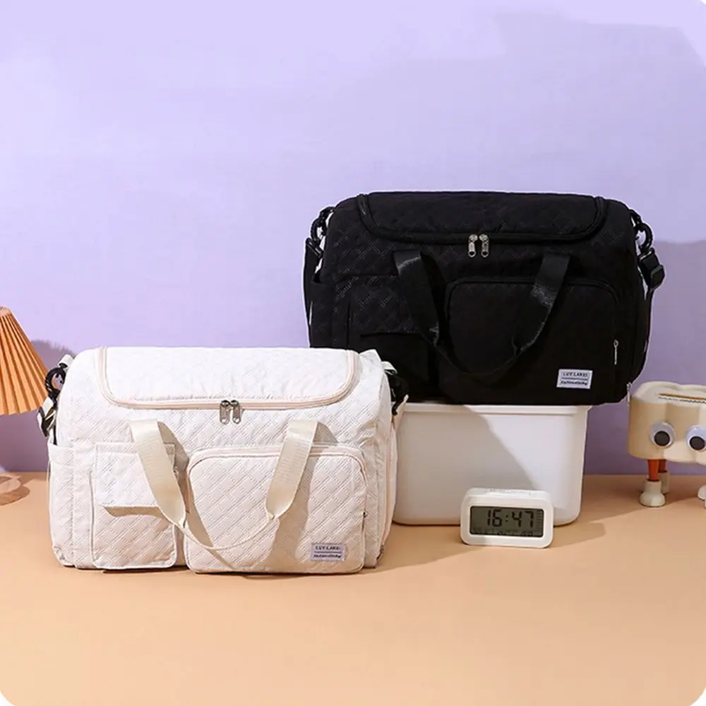 Oxford Travel Duffel Bag Sturdy Foldable Nylon Duffle Bag with Shoe Compartment Solid Color Large Capacity Handbag Fitness