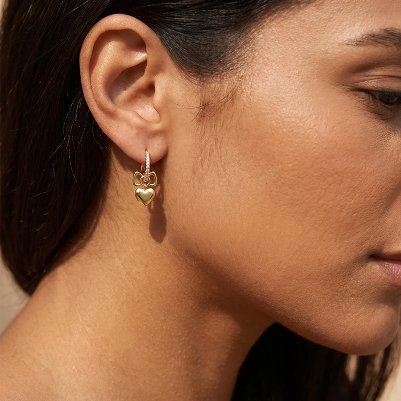 925 Sterling Silber Creolen mit baumelnden Kirsch- und Leoparden-Zirkonia-Anhängern – Schmuckgeschenk für Frauen und Teenager-Mädchen – Detail 13