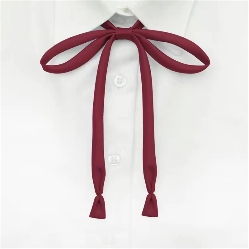 15 Solid Colors Girls Collar Rope Ribbon Tie Bow Tie Necktie Choker For Japanese Korean Students JK School Uniforms Neckwear