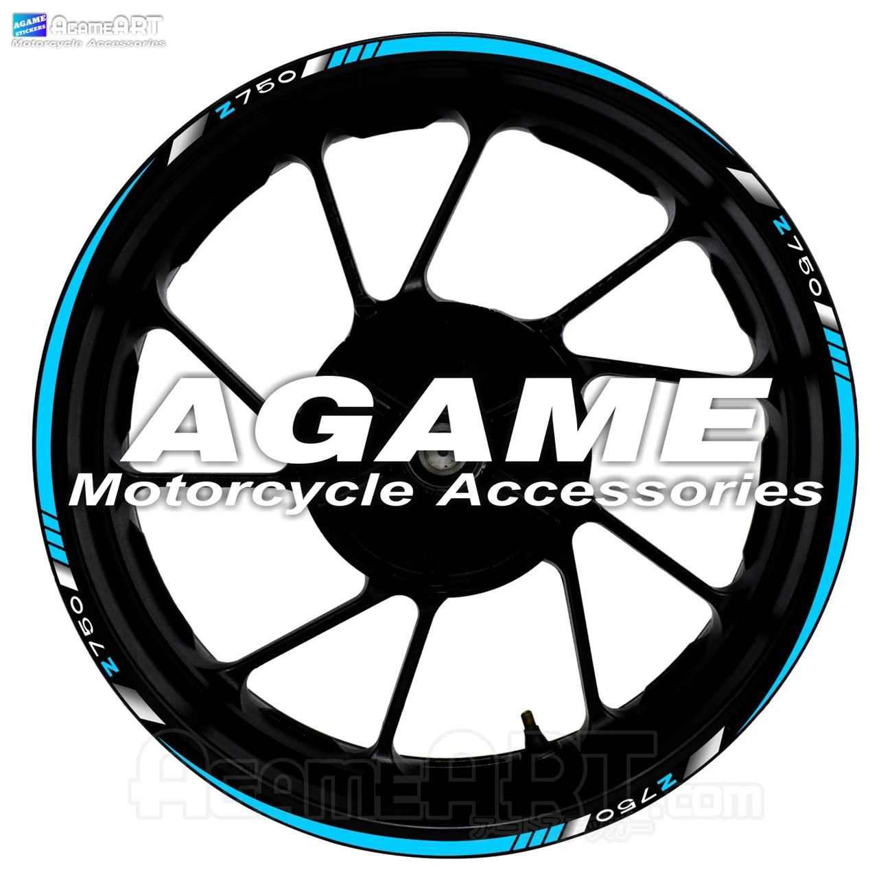 For Z750  Motorcycle Wheel Stickers Reflective 17inch Stripe Rim Inside of Hub Waterproof Decals Accessories