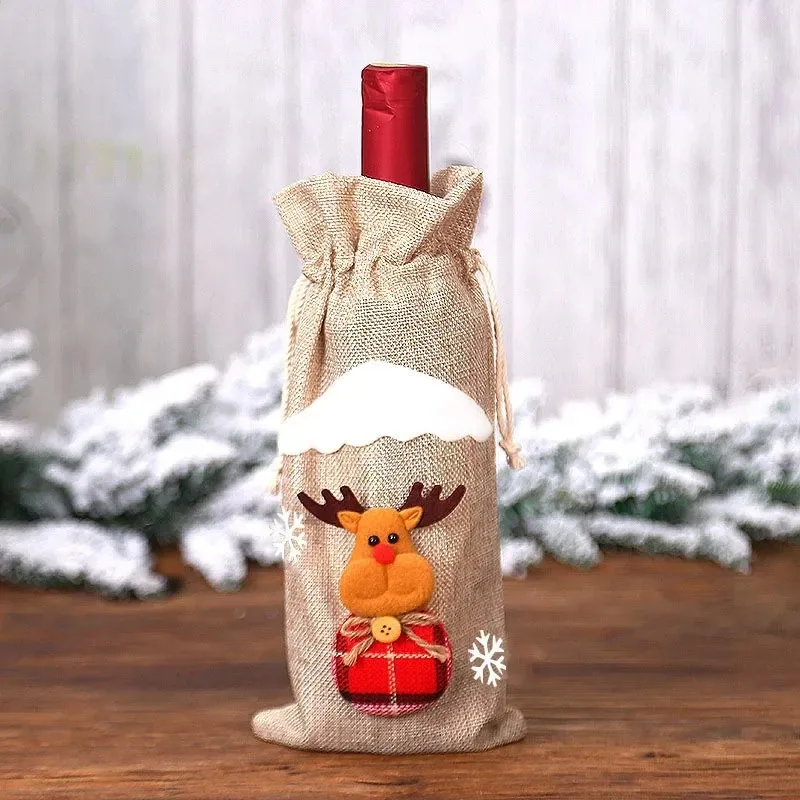 

Christmas Wine Bottle Cover Merry Christmas Decoration for Home 2026 Christmas Ornaments Decor Happy New Year 2026 Navid Noel