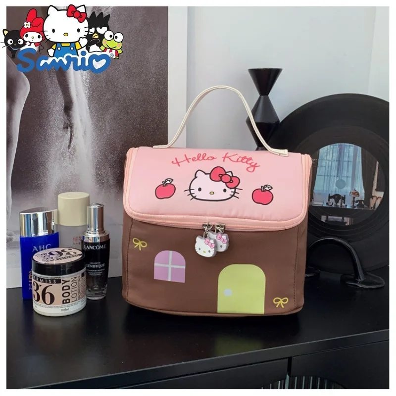 Sanrio Hello Kitty New Portable Cosmetic Bag Personality Fashion Women's Cosmetic Bag Large Capacity Travel Storage Toiletry Bag