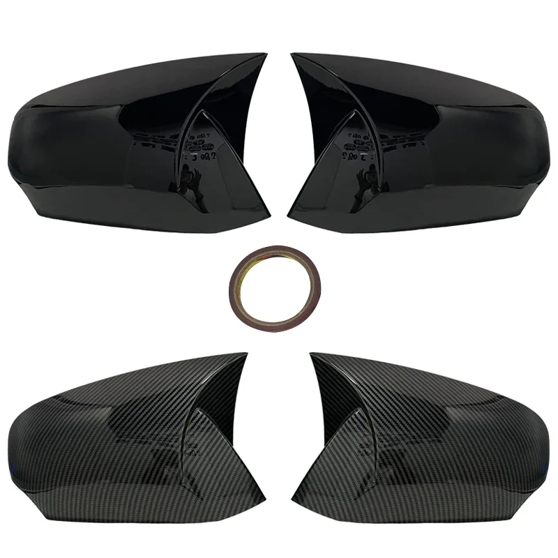 New Bat Style High Quality Abs Plastic 2 Pieces Mirror Covers Caps RearView Case Gloss Black For Renault Fluance için 2010-2016