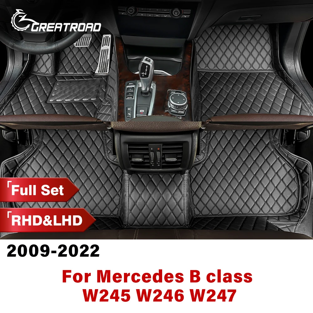 

For Mercedes Benz B class W245 W246 W247 2009-2022 Custom Car Floor Mats Automobile Carpet Cover Interior Accessories Protective
