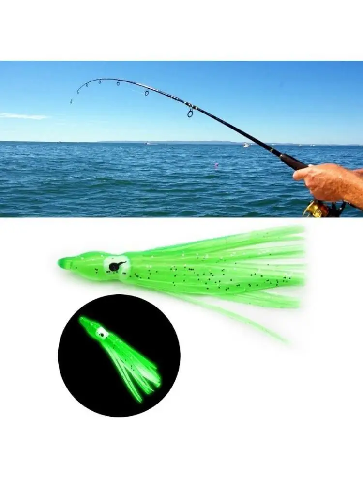 

652F, 10 шт., мягкие рыболовные приманки, 9 см/3,54 дюйма, 7 цветов, резиновый крючок в виде кальмара, приманки для осьминога, и