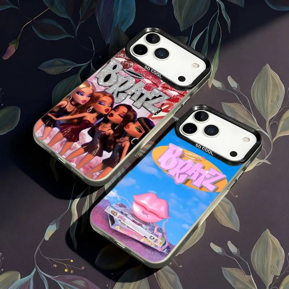 

Fashion B-BratzS Doll Phone Case For iPhone 17,16,15,14,13,12,X,8,Pro,Max,Plus,E,SE4,Air,Mini IMD Matte Black