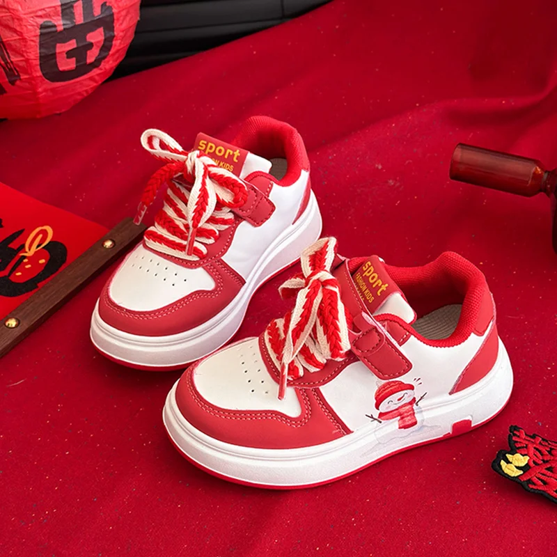 

Kids Tennis Shoes Cute Snowman Children Sports Shoes Breathable 2026 New Fashion Boys Girls Soft Sole Casual Shoes Non-slip