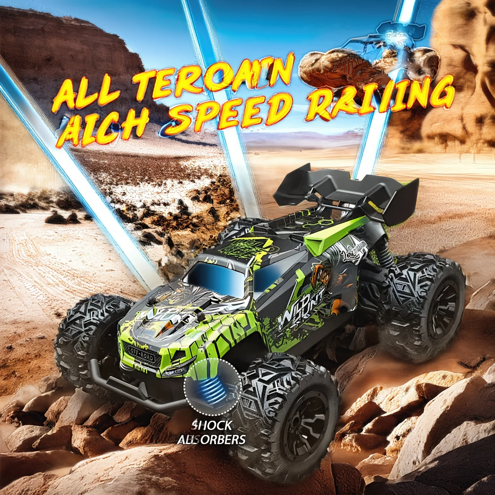 Livraison rapide américaine, véhicule tout-terrain télécommandé Monster LED tout-Terrain 2,4HG, moteur sans balais, vitesse maximale 28, enfant