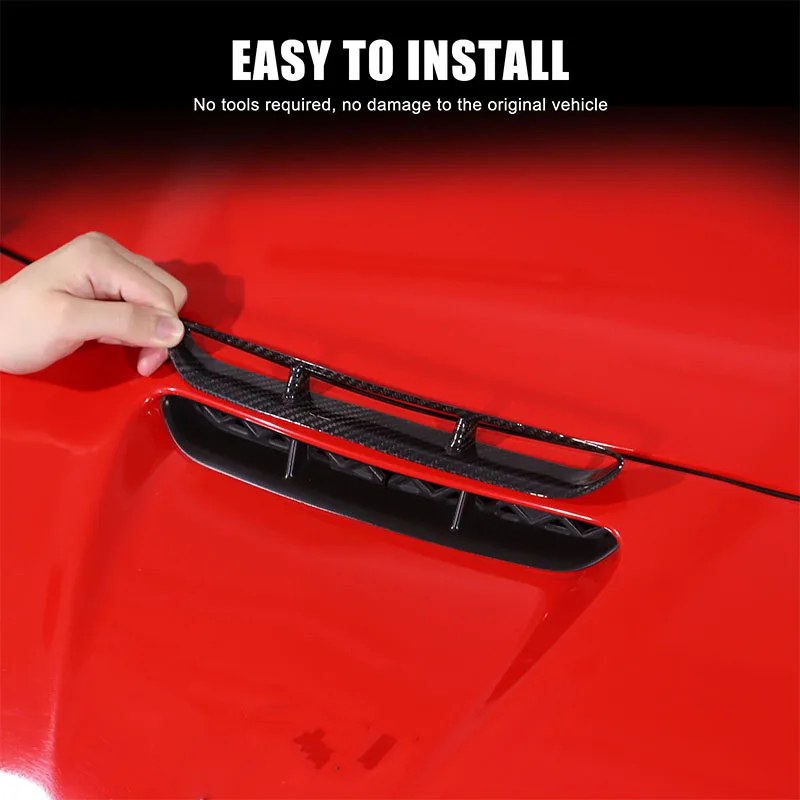 For Chevrolet Corvette C6 2005-2013 Real Carbon Fiber Engine Cover Air Intake Frame Exterior Decoration Sticker Auto Accessories