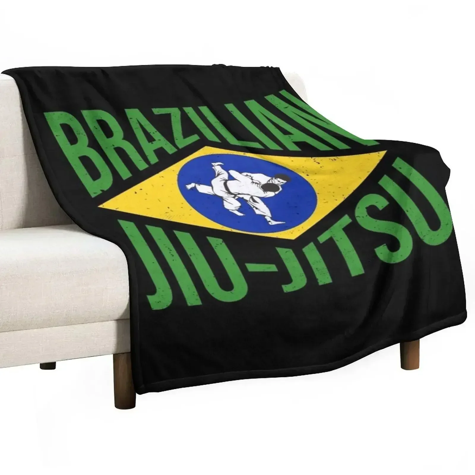 Brazilian Jiu-Jitsu BJJ - gift for martial arts lovers Throw Blanket blankets and throws Picnic Beautifuls Furry Blankets