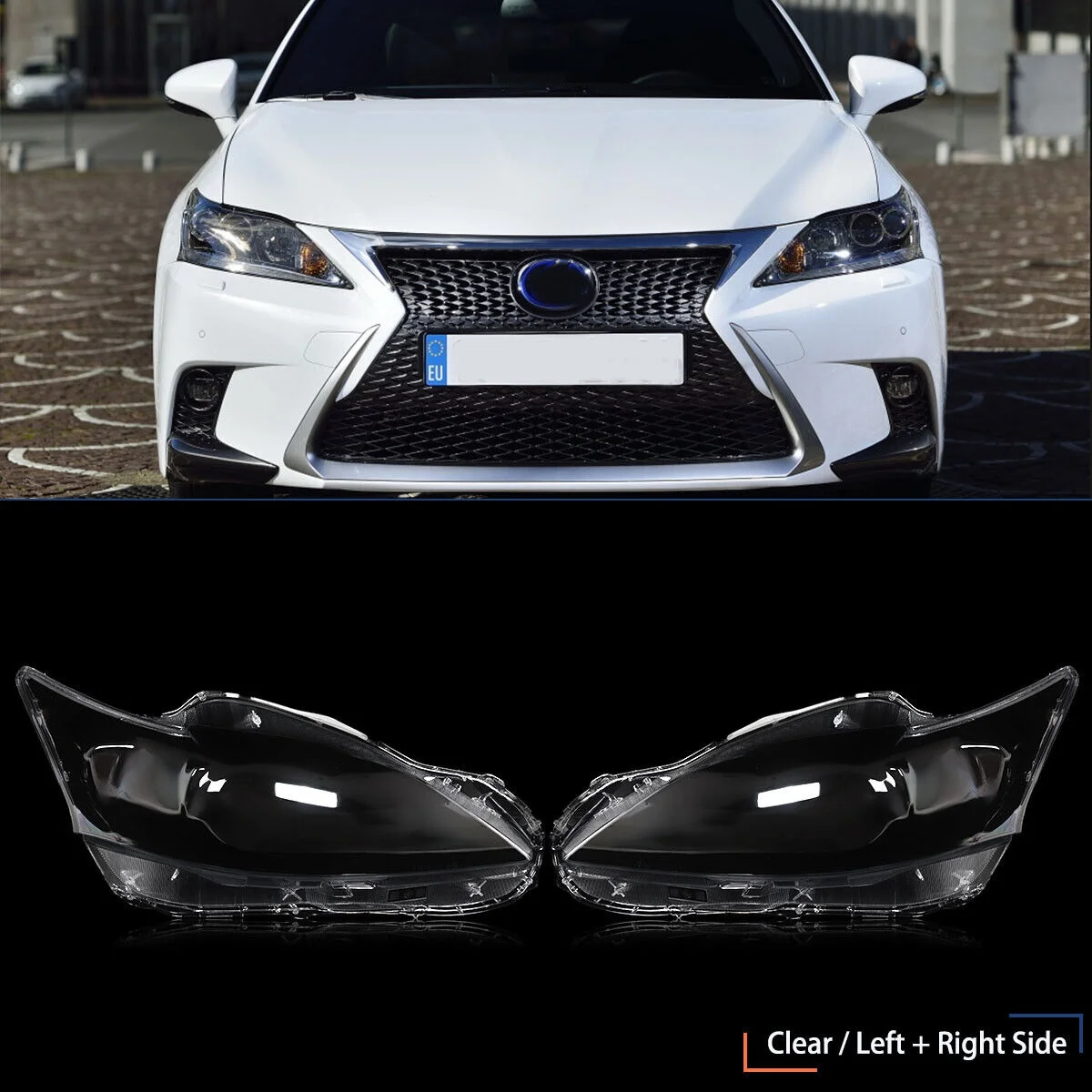 Left Car Headlight Lens Cover Headlight Shade Shell Auto Shell Cover for Lexus CT200 CT200H 2012-2017