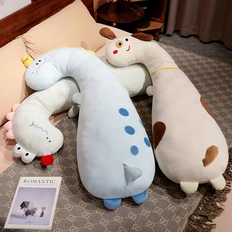 New 120CM Big Long Cute Dinosaur Dog Plush Toy Soft Cartoon Animal Crocodile Plush Doll Boyfriend Pillow Birthday Gift