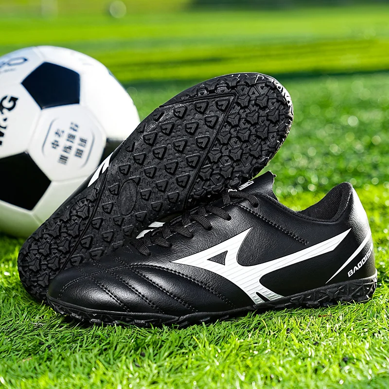 Youth Unisex Soccer Cleats TF Short Spikes Lightweight Breathable Anti Slip Artificial Grass Sport Training Footwear