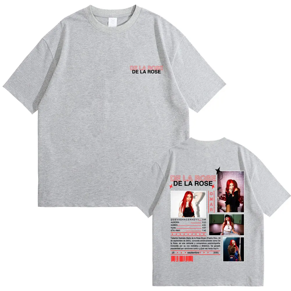المغني دي لا روز ألبوم الجرافيك تي شيرت الرجال النساء الملابس الهيب هوب موضة المتضخم تي شيرت للجنسين خمر المتضخم تي شيرت #4