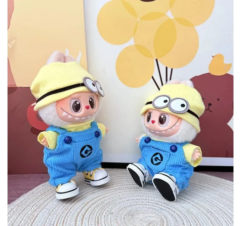 ラビュブ服ミニオンオーバーオールスーツかわいい接着剤15-17cm人形ニット帽子キャンバスシューズDIY服アクセサリーギフト