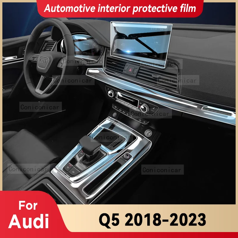 

For Audi Q5 2018-2023 2022 Sprotback Car Multimedia Screen Center Gear Panel Transparent TPU Automotive Interior Protective Film