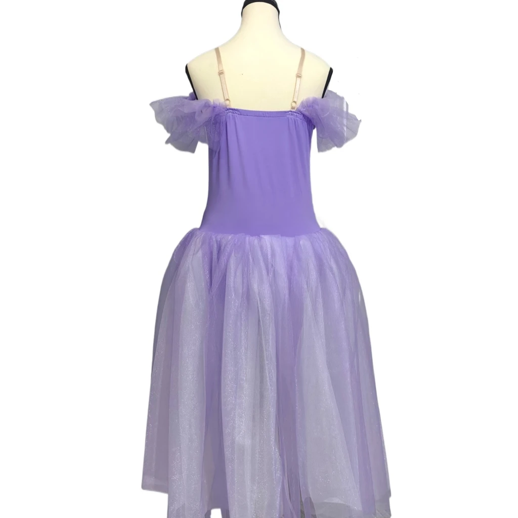 Purple Giselle Romantic Ballet Tutu Ballerina Costumes Girls Women Fairy Performance Clothing Kid Professional Ballet Long Dress