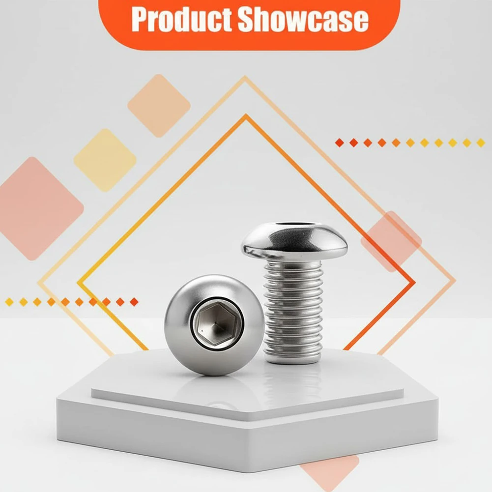 Kitchen Cabinet Assembly M5 X 12 Mm M5 X12mm Screws Hex Socket Drive Half-round Head Deep Thread Design Wear Resistant Finish