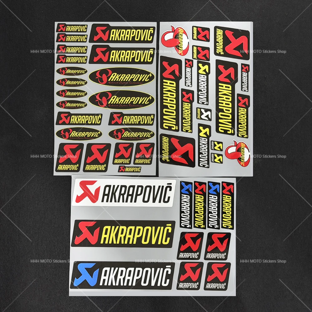 Racing Sponsor Akrapovic Stickers, Moto Exhaust Helmet Scratch Cover Vinyl Decals, Self-Adhesive Motorcycle Decor Stickers