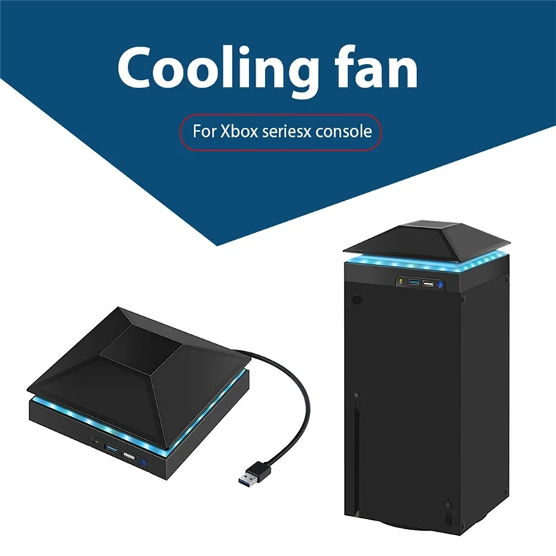 

【Buy It-Now!】For Series X Dust Proof Cover Cooling Fan Top 3 Speed Adjustable Fan RGB 2 USB Cooling System Game Console Acc