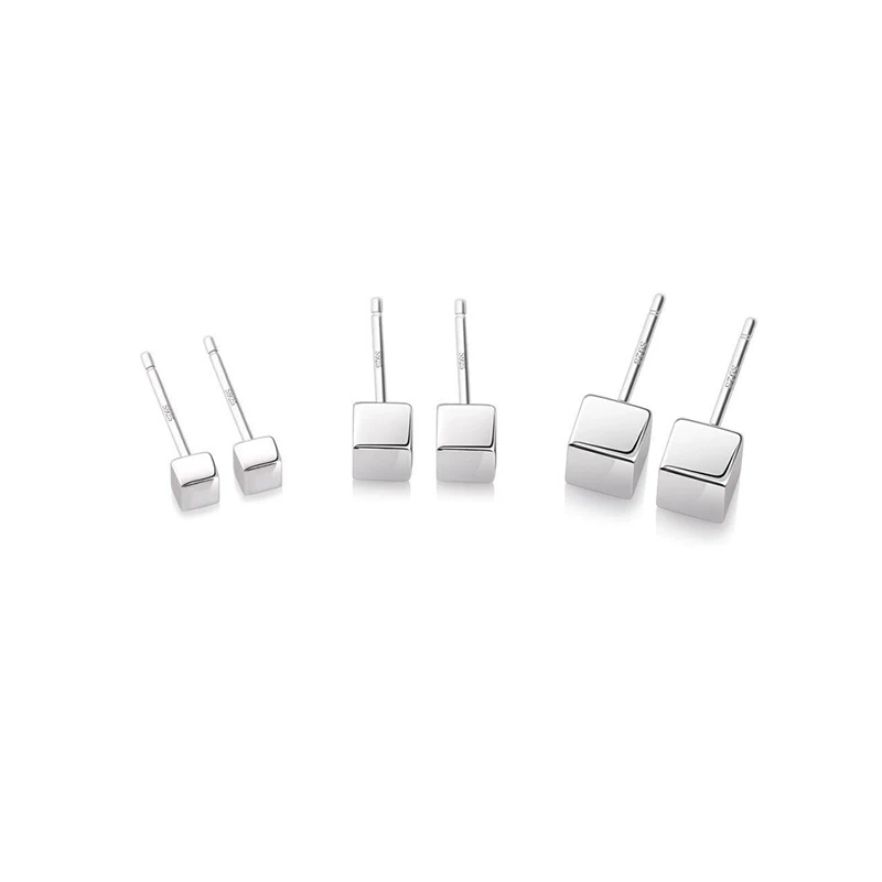 925 Needle Piercing Bone Mini 2.5/3/4MM Square Unisex Stud Earring Ear Hole Care Accessories view 6