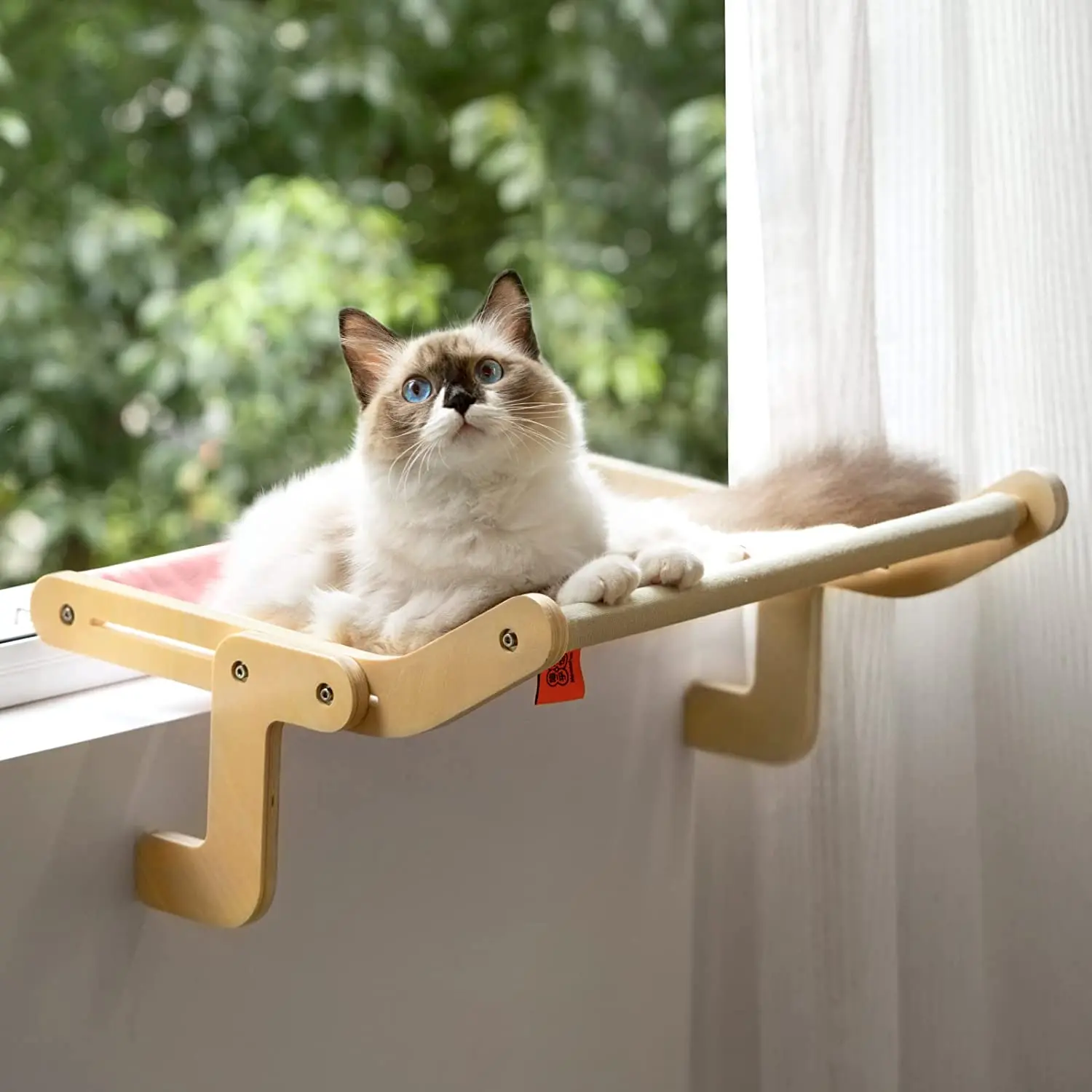 

Cat Hanging Bed Window Sill Seat Hammock Adjustable Durable Steady Pet Bed All-Around Sunbath Space Saving Cat Window Perch