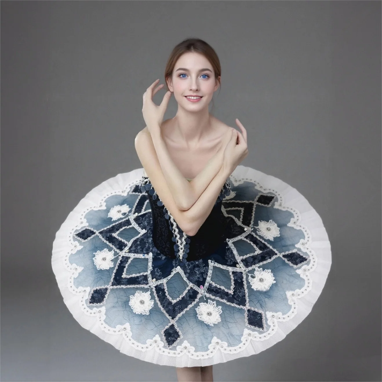 

Kids Ballet Dress Professional Tutu Dance For Girls Children Leotard Ballerina Group Performance Skirt Velvet